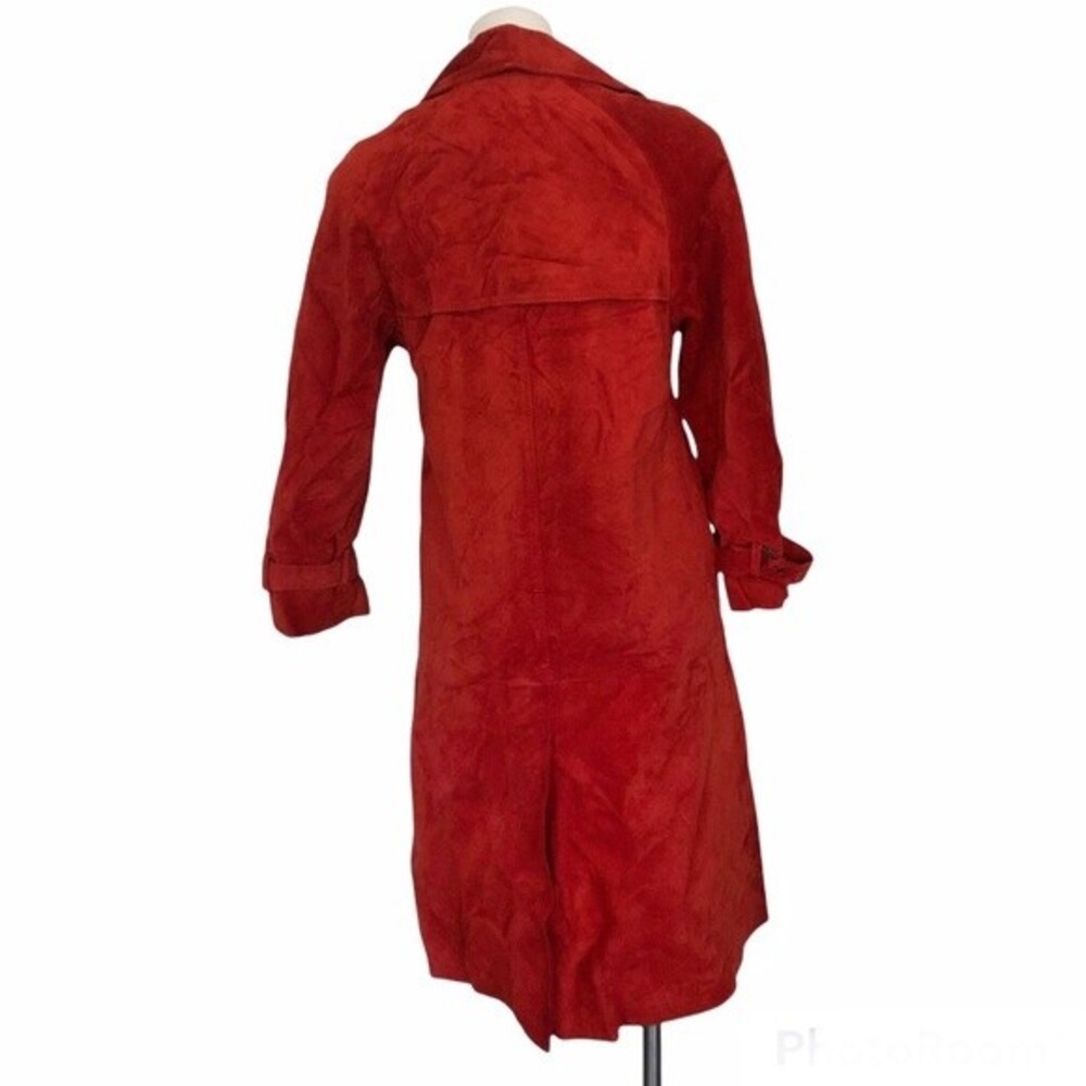 BEGED OR Israel Suede Coat Fully Lined Rust Color Midi Womens Size 8 VINTAGE - Picture 2 of 8